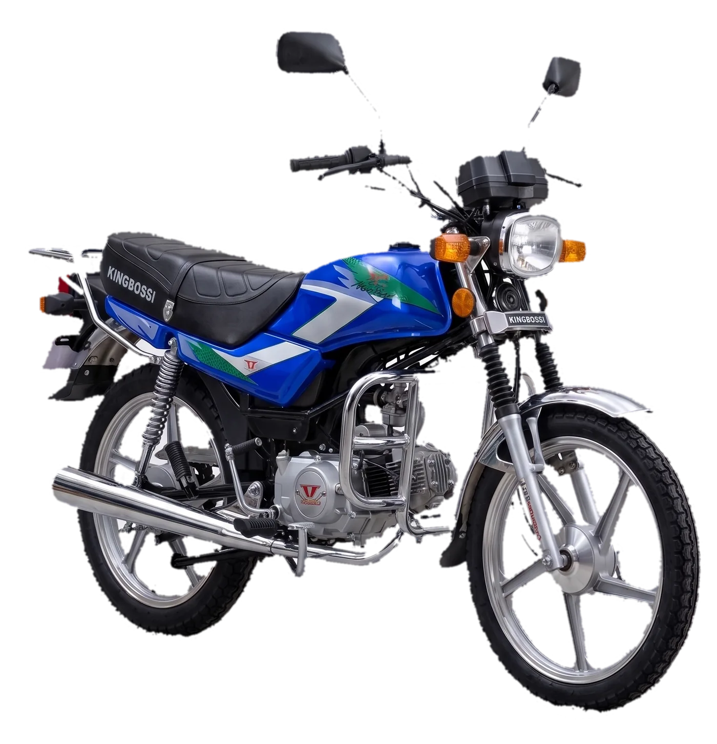 Kingbossi Commuter motorcycle in blue with alloy wheels